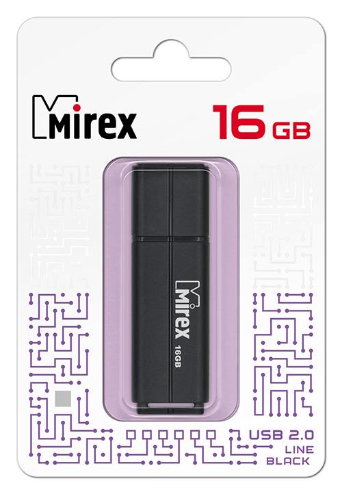 ФлешкаUSB2.0MirexLINEBLACK16GB(ecopack)