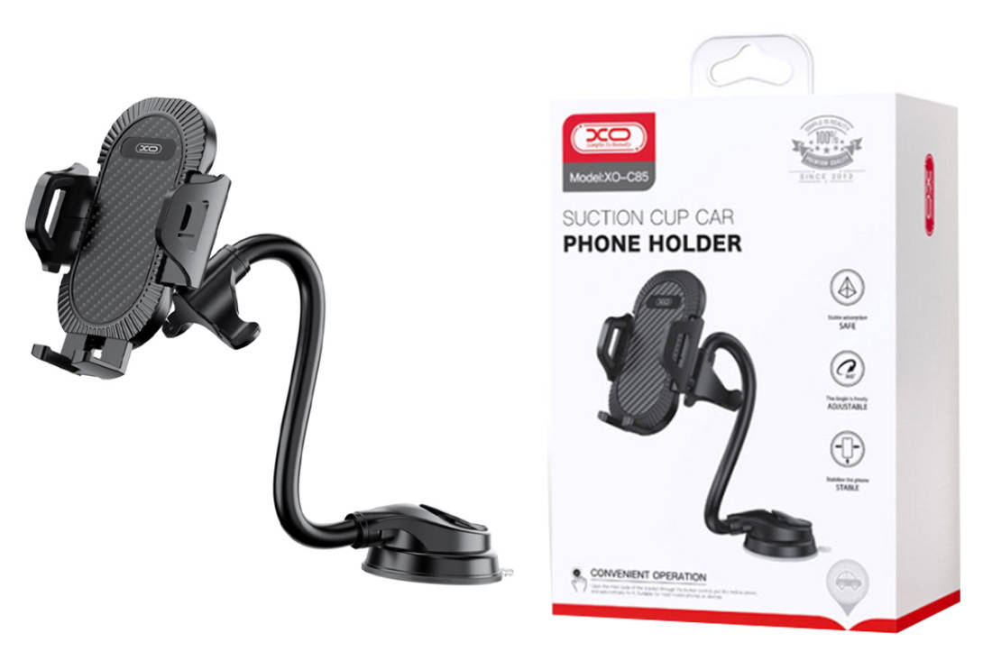 Держатель автомобильный для телефона XO C85 Car hose suction cup mobile  phone holder (Чёрный)