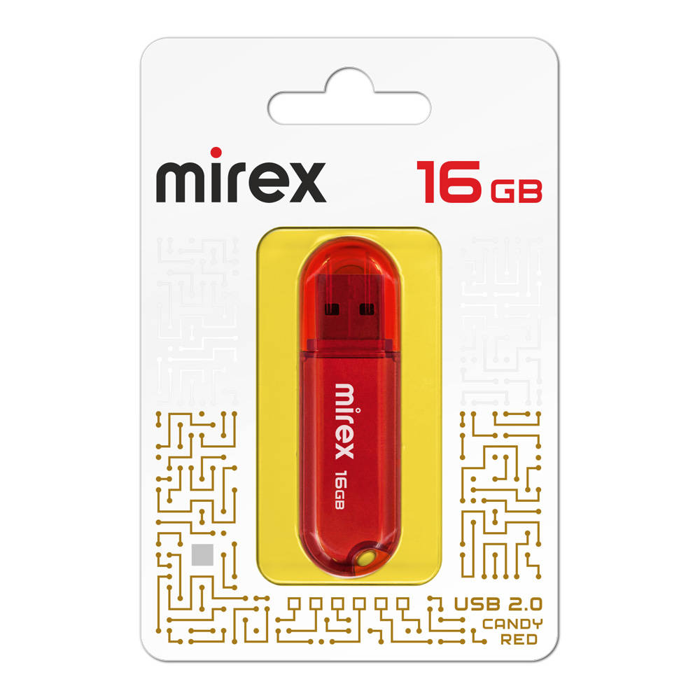 ФлешкаUSB2.0MirexCANDYRED16GB(ecopack)