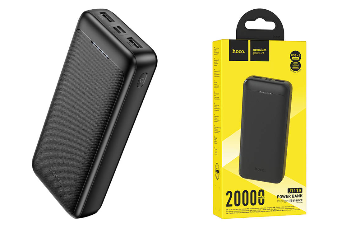 Универсальный дополнительный аккумулятор Power Bank HOCO J111A (20000 mAh)  (черный)