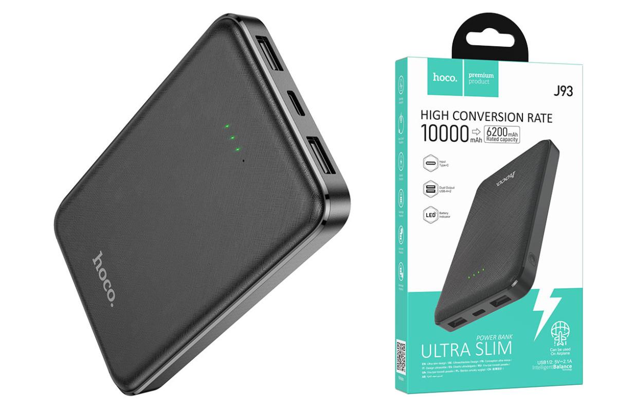 Универсальный дополнительный аккумулятор Power Bank HOCO J93 (10000 mAh)  (черный)