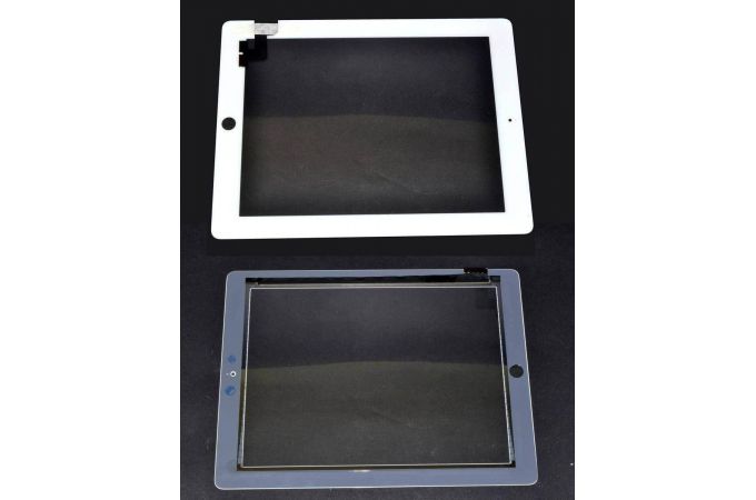 Тачскрин для iPad 2 с кнопкой Home + скотч (белый)