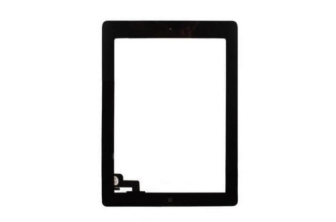 Тачскрин для iPad 2 с кнопкой Home + скотч (черный), org