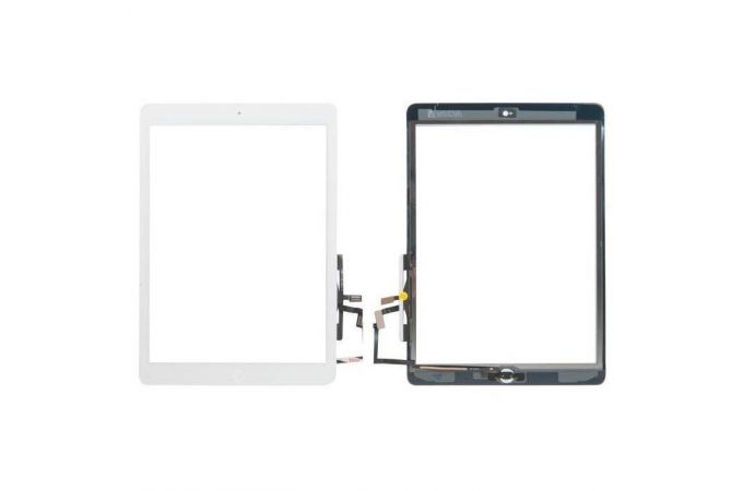 Тачскрин для iPad Air (A1474/ A1475/ A1476)/ iPad (2017) 9.7 (A1822/ A1823) с кнопкой Home + скотч (белый), org