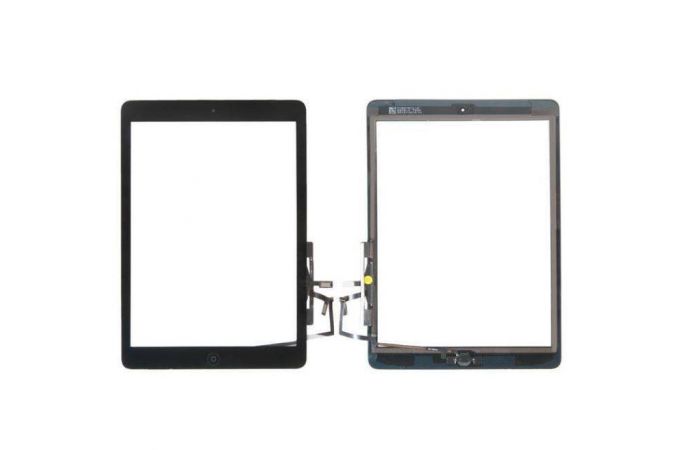 Тачскрин для iPad Air (A1474/ A1475/ A1476)/ iPad (2017) 9.7 (A1822/ A1823) с кнопкой Home + скотч (черный), org