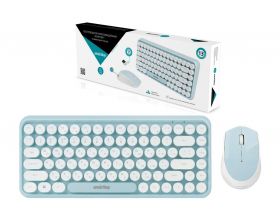 Комплект клавиатура+мышь беспроводной мультимедийный Smartbuy ONE 626376AG (мятно-белый)