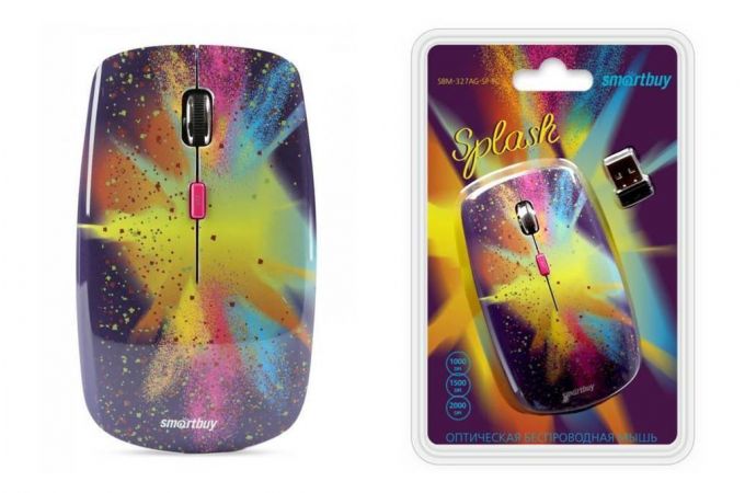 Мышь беспроводная Smartbuy ONE 327AG (SBM-327AG-SP-FC) (принт Splash)