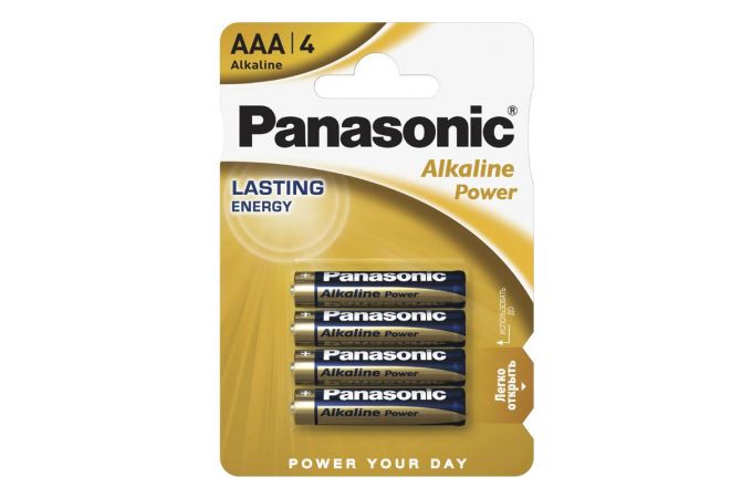 Батарейка алкалиновая Panasonic LR03 BL4/ААА упаковка блистер цена за 4 шт