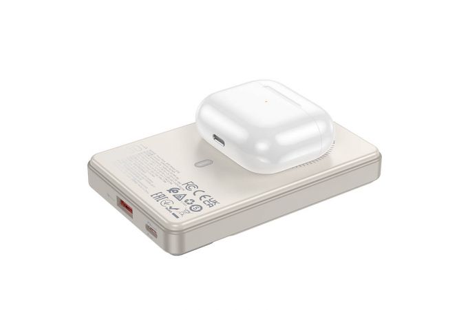 Универсальный дополнительный аккумулятор Power Bank HOCO Q18 Tourer  22.5W magnetic fast charger (10000 mAh) (белый)