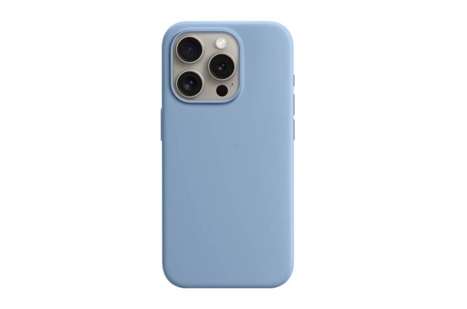 Чехол для iPhone 15 (6,1) Soft Touch MagSafe Winter Blue (зимний синий)