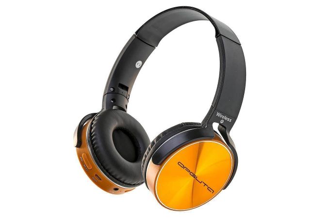 Наушники мониторные беспроводные Орбита OT-ERB39 FM,TF Bluetooth (золотистый)
