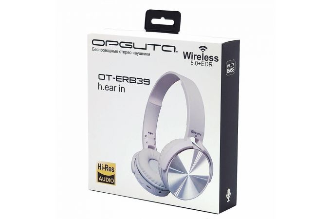 Наушники мониторные беспроводные Орбита OT-ERB39 FM,TF Bluetooth (золотистый)