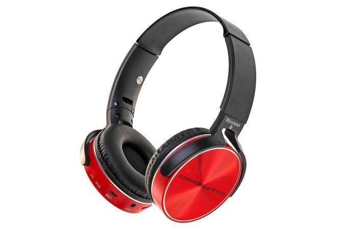 Наушники мониторные беспроводные Орбита OT-ERB39 FM,TF Bluetooth (красный)