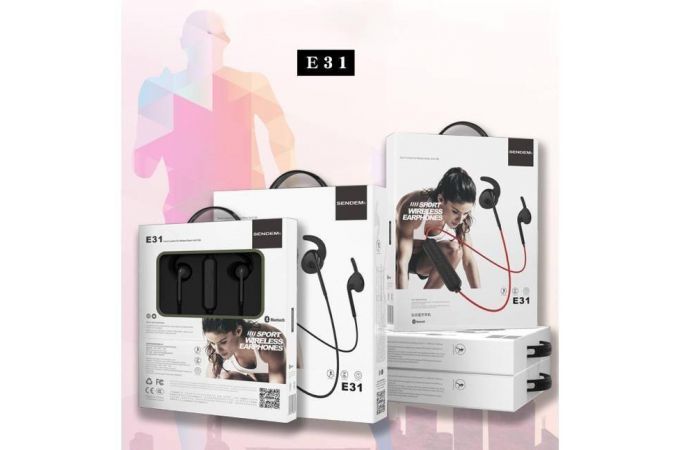 Наушники вакуумные беспроводные SENDEM E31 Bluetooth (красный)