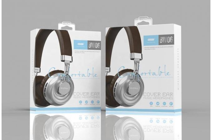 Наушники мониторные беспроводные EZRA BW06 Bluetooth (серебристо-коричневый)