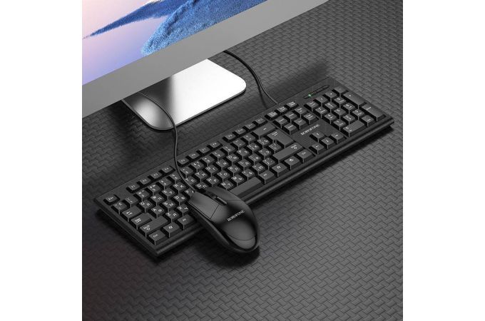 Комплект клавиатура+мышь проводной BOROFONE BG6 Business (Russian Version) USB (черный)