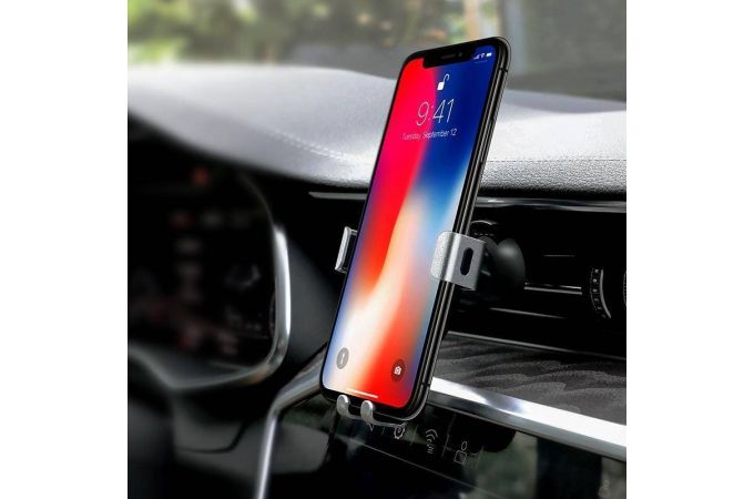 Держатель автомобильный для телефона HOCO CA56 Plus Armour metal air outlet gravity черный