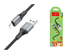 Кабель USB - Lightning HOCO X86, 2,4A (черный) 1м (силиконовый)