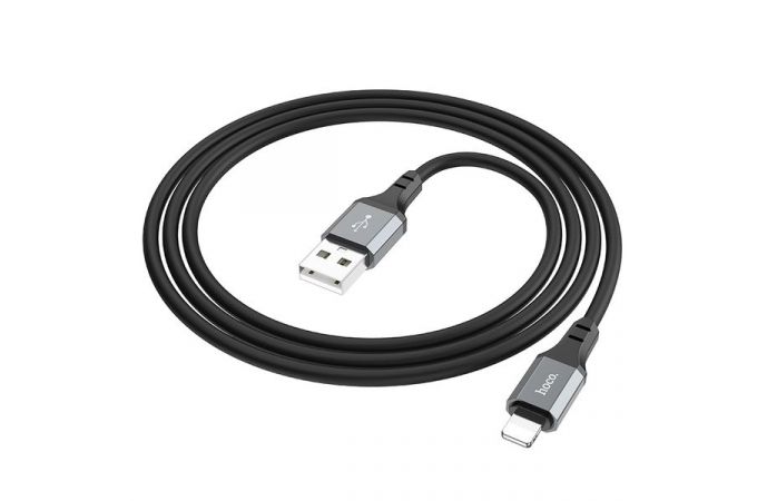 Кабель USB - Lightning HOCO X86, 2,4A (черный) 1м (силиконовый)