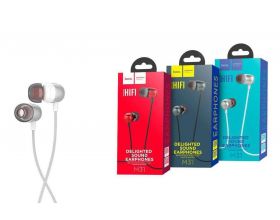 Наушники вакуумные проводные HOCO M31 Delighted sound universal earphones with microphone (серебристый)