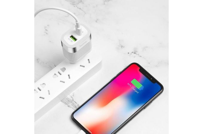 Сетевое зарядное устройство USB HOCO C58A Prominent PD+QC3.0 3000mAh (белый)