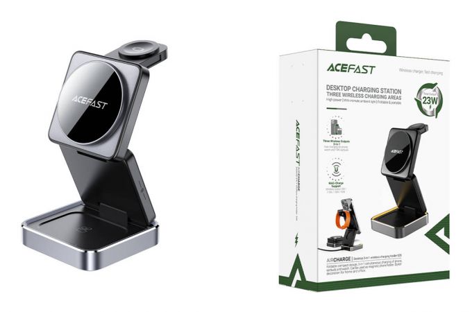 Беспроводное зарядное устройство ACEFAST E20 Desktop 3-in-1 Wireless Charging Holder Black