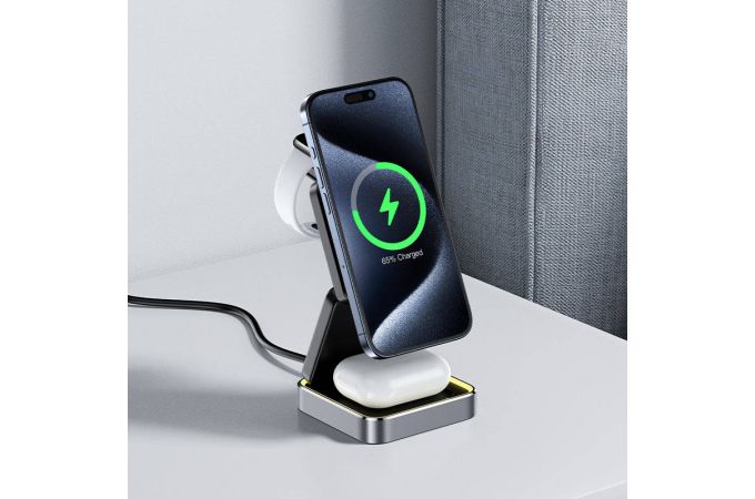 Беспроводное зарядное устройство ACEFAST E20 Desktop 3-in-1 Wireless Charging Holder Black