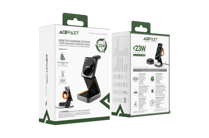 Беспроводное зарядное устройство ACEFAST E20 Desktop 3-in-1 Wireless Charging Holder Black
