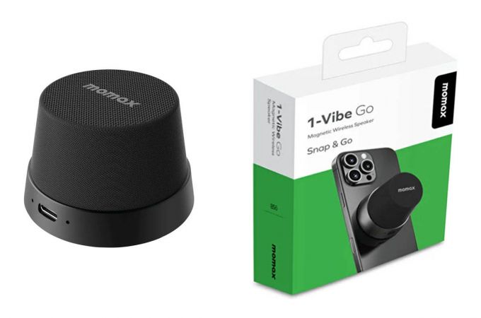Портативная беспроводная колонка MOMAX 1-Vibe Go Magnetic (BS6HKD) Black