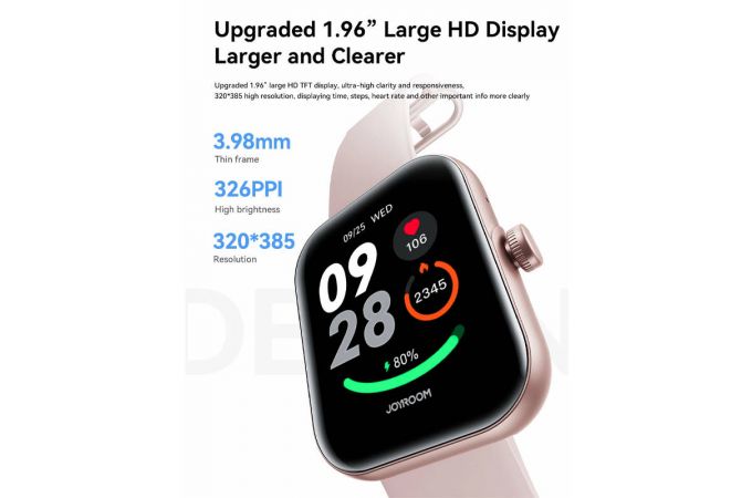 Смарт часы JoyRoom Fit-life Series JR-FT5 Plus Smart Watch (Answer/Make Call)-Rose Gold