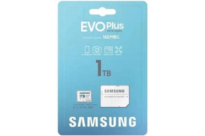 Карта памяти MicroSDXC_1 Tb Samsung EVO PLUS MB-MC1T0SA 160Mb/s R/W 160/90 MB/s/UHS-I / U3 / V30 / A2