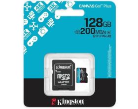 Карта памяти MicroSDXC_128 Gb Kingston Canvas Go Plus 200Mb/s A2 U3 V30 / R200Mb/s / SDCG4/128GB