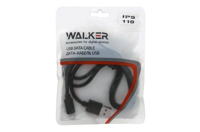 USB D.CABLE Apple iPhone 5/6/7 Walker C110 черный (русифицированная упаковка)