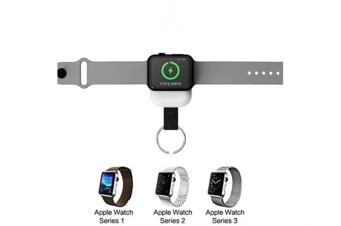 Зарядное устройство портативное беспроводное для Apple Watch 1-4 серии (черный/белый)
