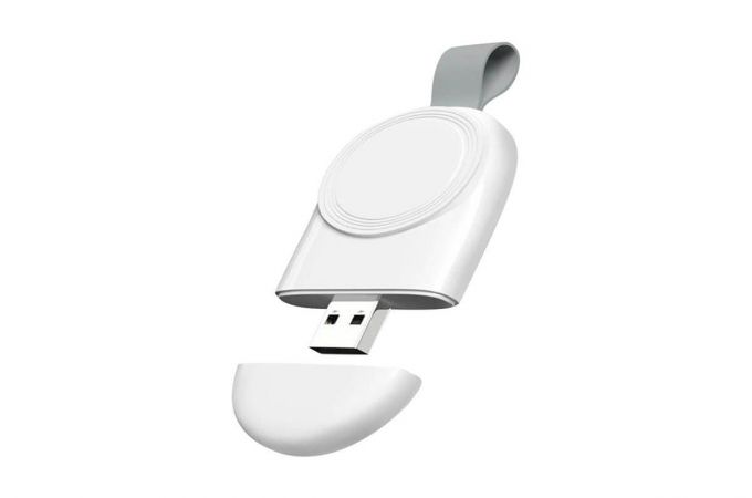 Зарядное устройство портативное беспроводное для Apple Watch 1-4 серии с USB (белый)