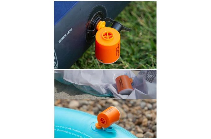 Портативный универсальный мини электрический насос помпа MicroNovelty (с фонариком)