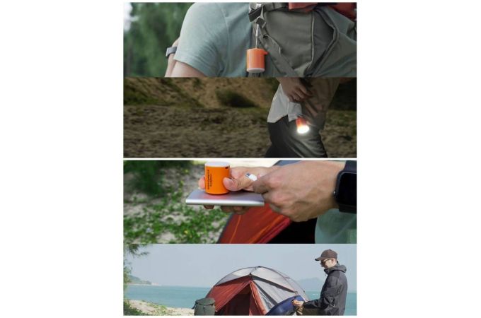 Портативный универсальный мини электрический насос помпа MicroNovelty (с фонариком)