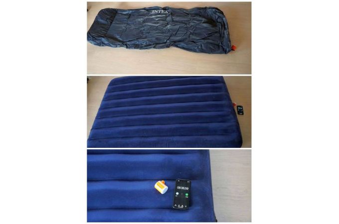 Портативный универсальный мини электрический насос помпа MicroNovelty (с фонариком)