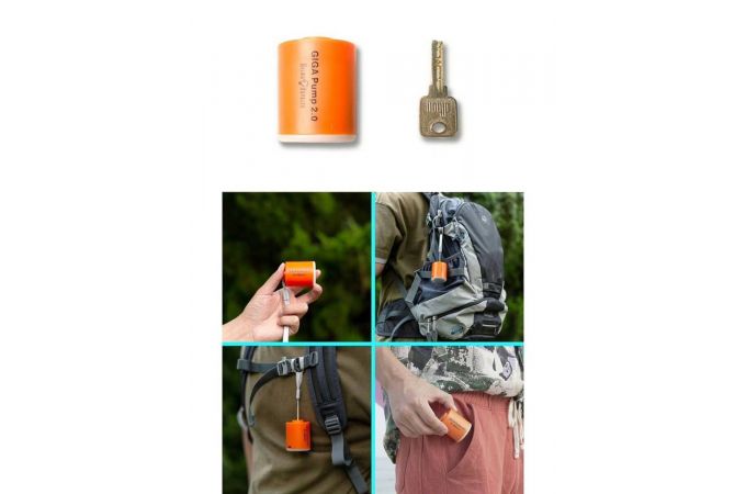 Портативный универсальный мини электрический насос помпа MicroNovelty (с фонариком)