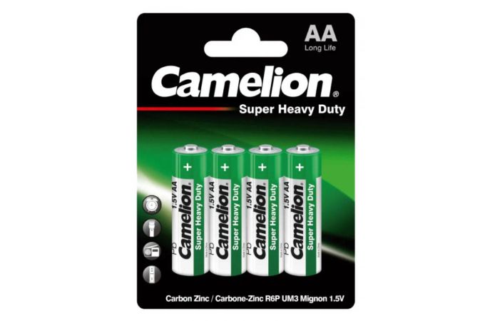 Батарейка солевая Camelion R6 AA /4BL  Super Heavy Duty (цена за блистер 4 шт)