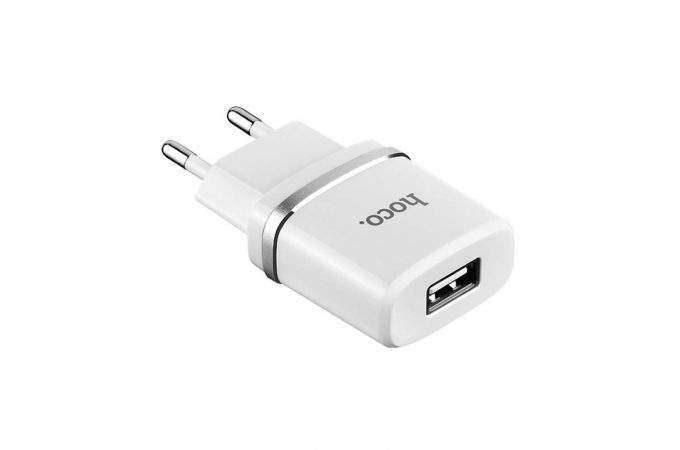 Сетевое зарядное устройство USB + кабель Lightning HOCO C11 1000 mAh(белый)