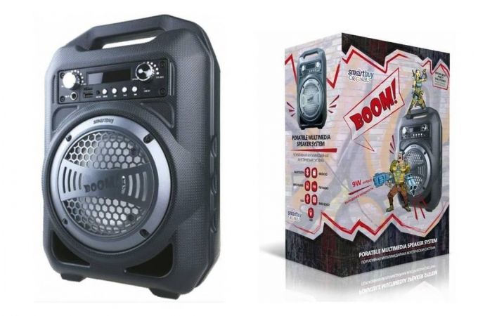 Портативная беспроводная колонка Smartbuy BOOM!, Bluetooth, 9 Ватт, MP3-плеер, FM-радио (SBS-4000)