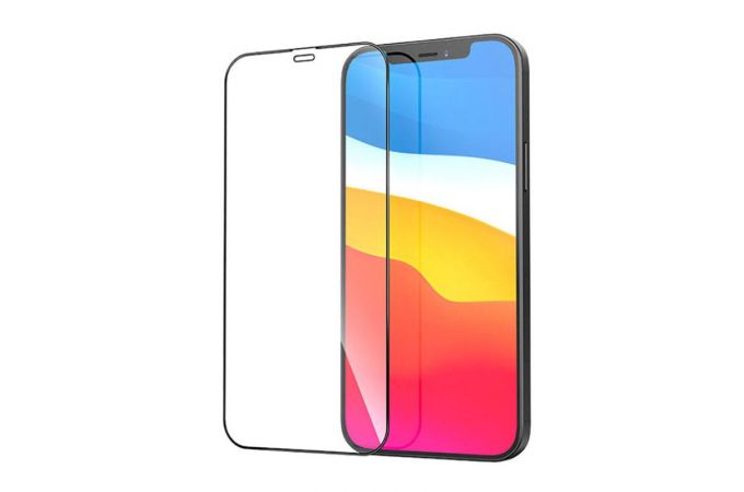 Защитное стекло дисплея iPhone 13 Pro Max (6.7) с полным покрытием без упаковки (черный)