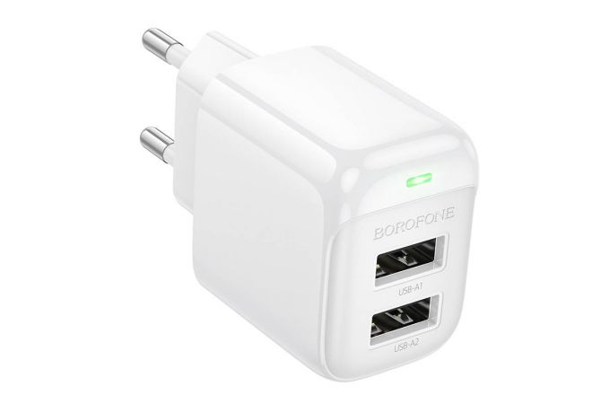 Сетевое зарядное устройство 2USB BOROFONE BAS41A Potential (белый)