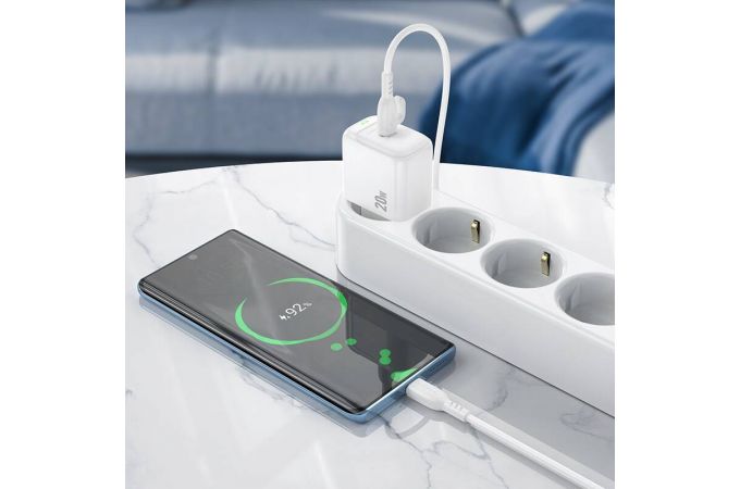 Сетевое зарядное устройство USB-C + кабель Type-C BOROFONE BAS43A Potential PD20W (белый)
