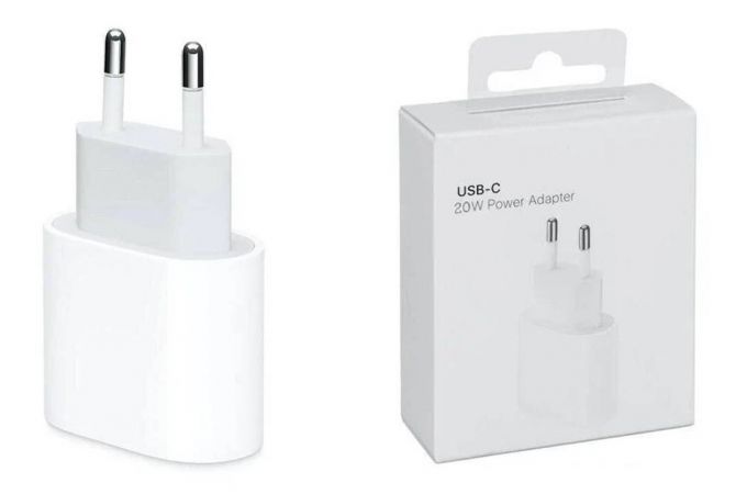 Сетевое зарядное устройство USB-C 20W iPhone 12/12Pro/12Pro Max  A2347 прямоугольник (origin) (белый) MUVV3ZM/A 90%