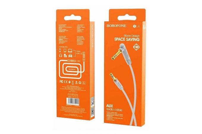Кабель аудио AUX BOROFONE BL4 AUX 3.5 2 метра серый
