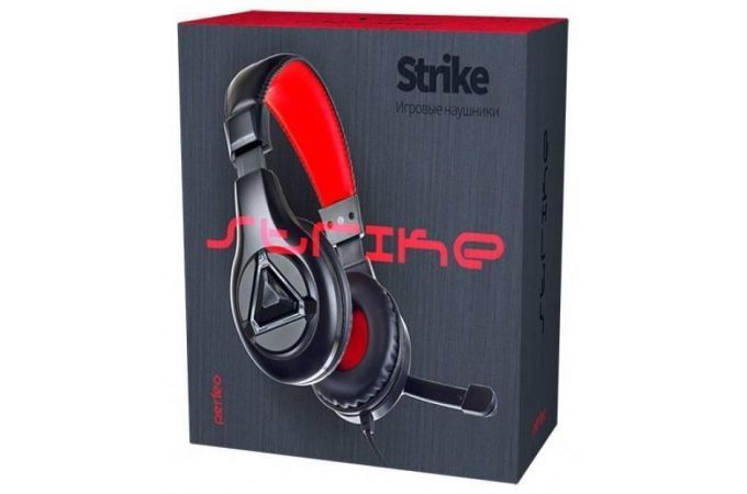 Наушники мониторные проводные с микрофоном Perfeo STRIKE PF_A4427 1,8м (черный)