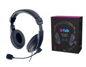 Наушники мониторные проводные Perfeo U-TALK USB кабель 2,4м (черный)