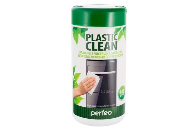 Чистящие салфетки Perfeo "Plastic Clean", для пластиковых поверхностей, в тубе, 100шт.